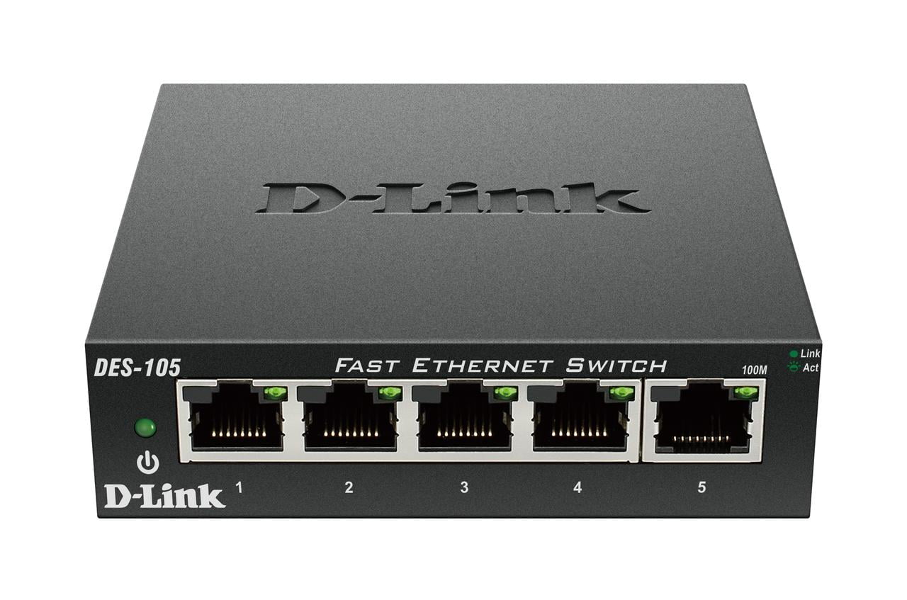 DGS-105 D-Link 5 Port Gigabit Unmanaged Metal Desktop Switch 