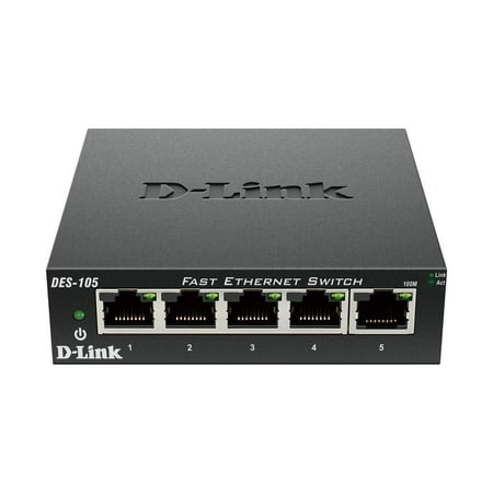 D-Link DGS-105 5 Port Gigabit Ethernet Desktop (Best Home Ethernet Switch)