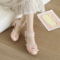 thumbnail image 4 of SACFOF Women Kawaii Mid Block Heel Mary Jane Rockabilly Pumps with Bow Platform Chunky Heel Cute Sweet Shoes, 4 of 6