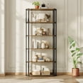 thumbnail image 7 of Juiluna 71 Inch Industrial Wooden Bookshelf - 6 Tier Tall Bookcase, Metal Frame Large Storage Shelf for Bedroom Home Office Kitchen Living Room, 7 of 7
