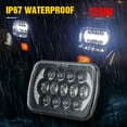 thumbnail image 3 of 1pcs 400W 7x6" 5x7" LED Headlight Hi Lo Beam DRL For Chevrolet Jeep Cherokee XJ, 3 of 10