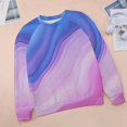 thumbnail image 6 of Colorful Marble Pattern Women's Floral Printed Sweatshirt Long Sleeve Crewneck Casual Loose Vintage Graphic Pullover Tops, 6 of 7