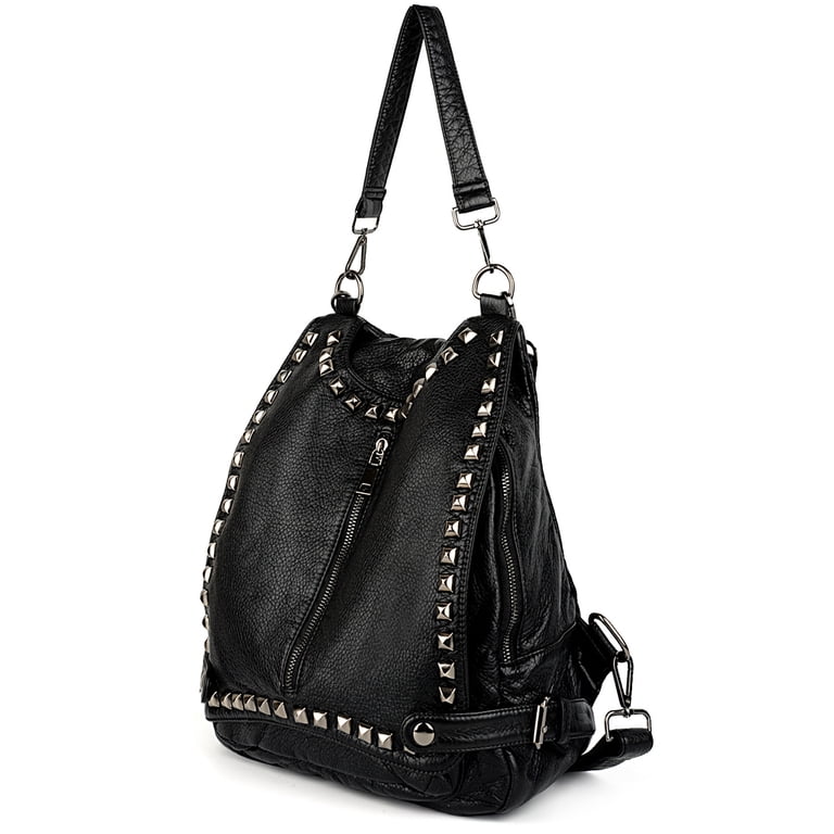 Vegan Leather Convertible Backpack Purse Ladies Rucksack Shoulder Bag Amazon.com: Uromee Travel Backpack Purse for Women Vegan  main image 3