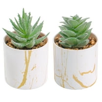 2 Pack Small Artificial Succulents Mini Fake Plants Realistic Desk Decor for Home Office Desktop Accessories