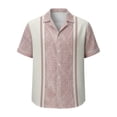 thumbnail image 4 of Hawaiian Shirts for Men Casual Printed Short Sleeve Button Down Top Patterns Comfortable Breathable Beach Collar Pink Shirts L, 4 of 4