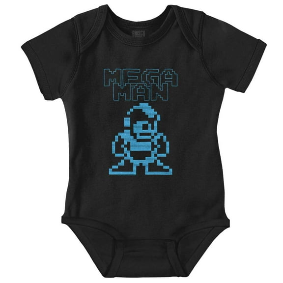 Mega Man Pixelated Video Game Robot Romper Boys or Girls Infant Baby Brisco Brands NB