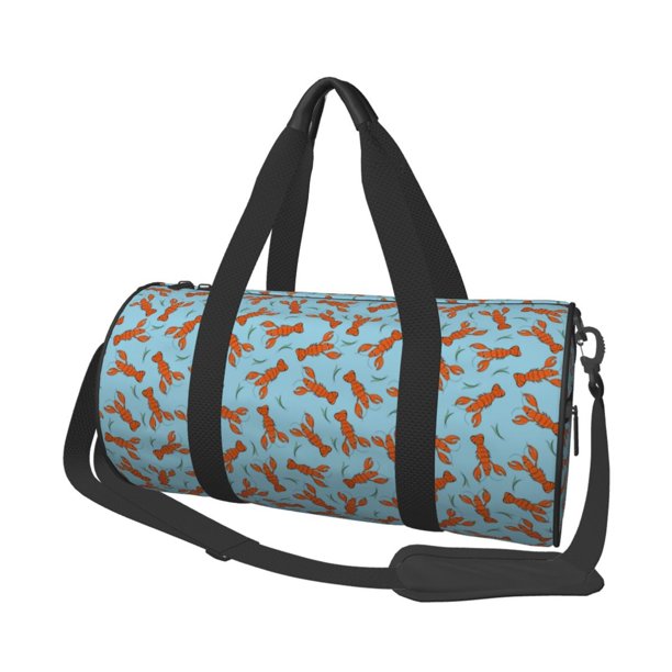 Balery Funny Lobsters Bolsa de Gimnasio para Mujeres y Hombres, Bolsa de Viaje Impermeable, Bolsa de Fin de Semana con Compartimento para Zapatos y Bolsillo Húmedo