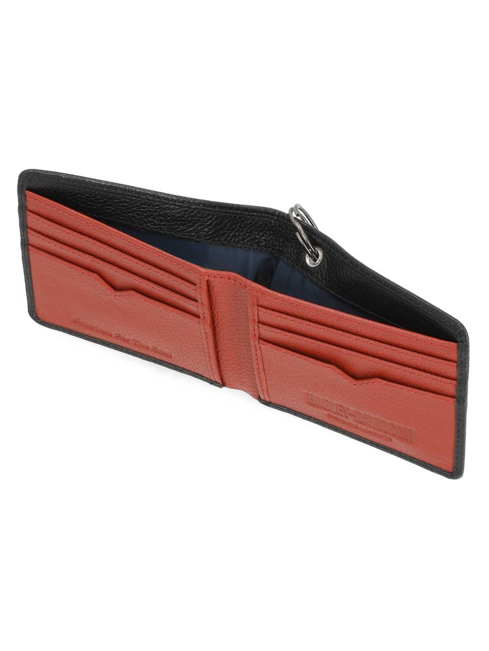 Harley-Davidson Men's Bar & Shield Core Pebble Biker Chain Bi-Fold Wallet, Black, Harley Davidson