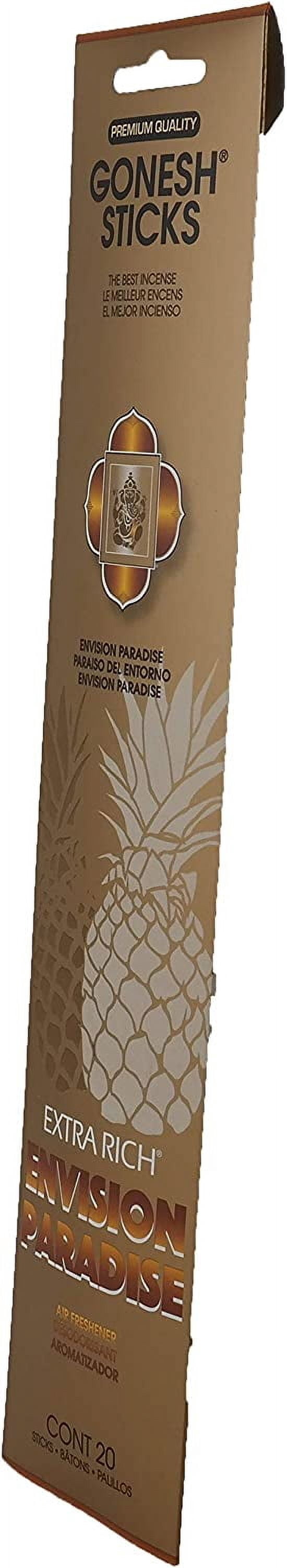 Envision Paradise 4-Pack Incense, Gold - Energizing Pineapple Scent