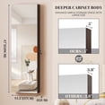 thumbnail image 3 of LVSOMT 47.2" LED Jewelry Mirror Cabinet, Wall/Door Mounted Jewelry Armoire Organizer with Built-in Lighted Mirror, Full Length Mirror with Storage, Black, 3 of 9