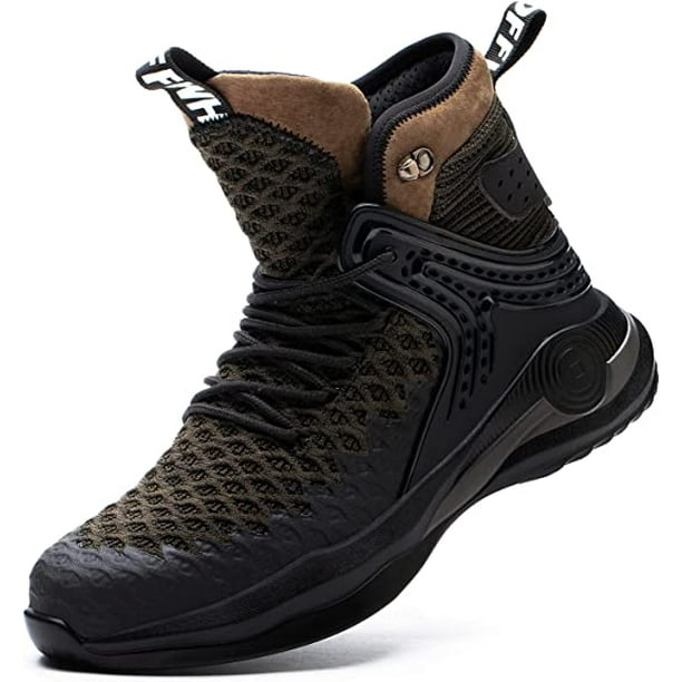 SPIEZ Lightweight Steel Toe Work Boots for Men, Indestructible Safety
