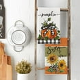 thumbnail image 3 of Buffalo Plaid Bowknot Pumpkin Fall Kitchen Towels Dish Towels, 18x26 Inch Farmhouse Sunflower Thanksgiving Decoration Hand Towels Set of 4, 3 of 6