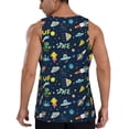 thumbnail image 3 of Fotbe Funny Spaceships Pattern Men's Quick Dry Workout Tank Top Gym Muscle Tee Fitness Bodybuilding Sleeveless T Shirt Breathable Workout Shirt-Large, 3 of 9
