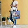 thumbnail image 6 of Open Top Canvas Tote Bag with Zipper Reusable Shopping Bag 13.5x15" Roomy Carryall Vintage Style Vase, 6 of 9