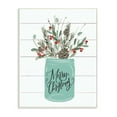 thumbnail image 2 of The Stupell Home Decor Collection Holiday Merry Christmas Mason Jar with Holly and Pinecones Oversized Wall Plaque Art, 12.5 x 0.5 x 18.5, 2 of 4