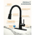 thumbnail image 6 of Wowow Matte Black Single Handle High Arc Stainless Steel 360 rotating Kitchen Faucet Tap with Pull Down Sprayer, 6 of 8