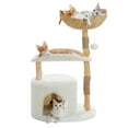 thumbnail image 6 of PEQULTI 38''Modern Cat Tree with Large Condo and Wood Sisal Scratching Post for Indoor Cat White, 6 of 12