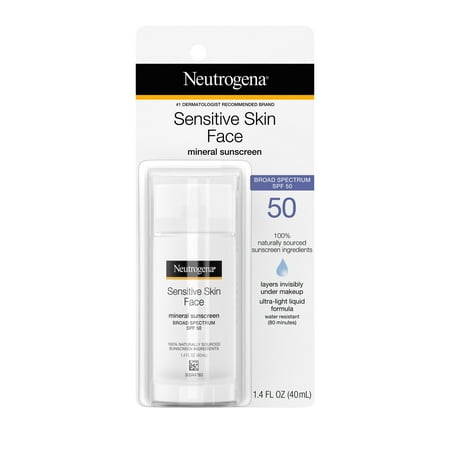 Neutrogena Sensitive Skin Sunscreen Lotion, SPF 50 Soothing, 1.4 fl (Best Face Sunscreen 2019)