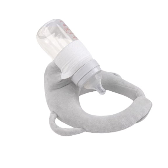 Cute Whale Baby Bottle Holder - Hands-Free Self Feeding Soft Plush Support Rack | Adjustable Washable Infant Feeding Accessory