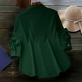 thumbnail image 5 of Womens Fashion Casual Button Down Shirt Long Sleeve Collar Loose Regular Blouses Fall Tops Green XL, 5 of 7