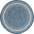 thumbnail image 3 of Unique Loom Outdoor Border Collection Area Rug - Soft Border (4' Round Blue/Ivory), 3 of 7