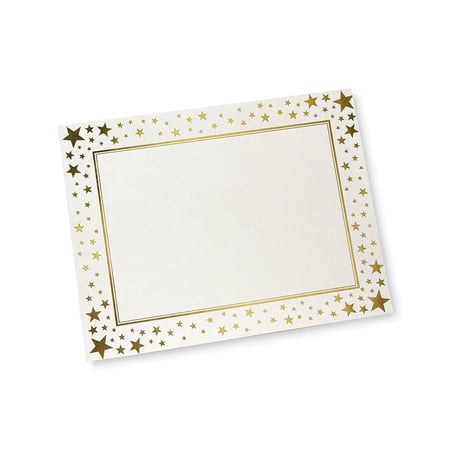 Gartner Studios Gold Stars Foil Certificate Paper, 15 count
