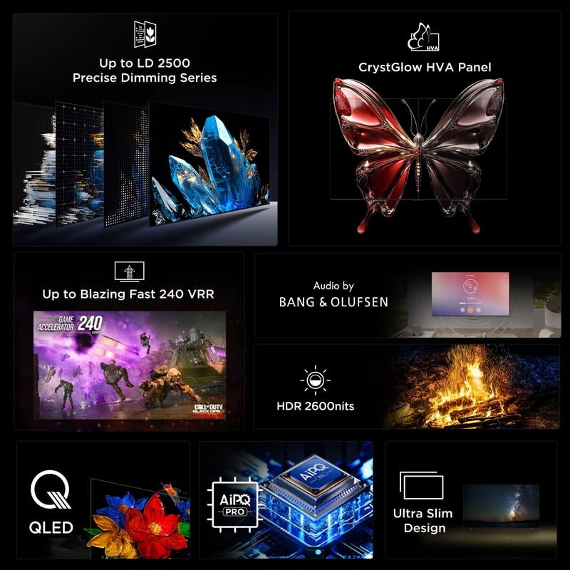 TCL 55" Class QM7K Series QD-Mini LED QLED 4K UHD Smart Google TV (NEW, 2025) - 144Hz, Local Dimming, Audio by Bang & Olufsen - 55QM7K feature detail