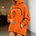 thumbnail image 5 of Hoodie with Cat Pouch Holder Sweatshirt Large Pocket Pullover Shirt Kangaroo Pocket Dog Sweatshirt Unisex Oversized Fit Pet Rest Holder,Zip Front Pet Pouch Sweatshirt Orange,&nbsp;Size L by Awwp, 5 of 8