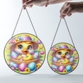 thumbnail image 4 of Easter Duck Floral Design Suncatcher Stained Glass Style, UV Printed Glass, Farm Animal Spring Window Art, Round, 4 of 9