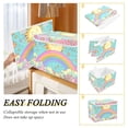 thumbnail image 2 of Yayeee Collapsible Cube Storage Bin with Lid Fabric Closet Decorative Basket with Handles, Retro Blue Rainbow, 2 of 7
