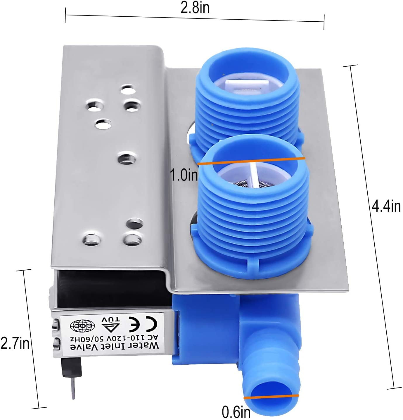 285805 Water Inlet Valve with Bracket for Whirlpool & Kenmore