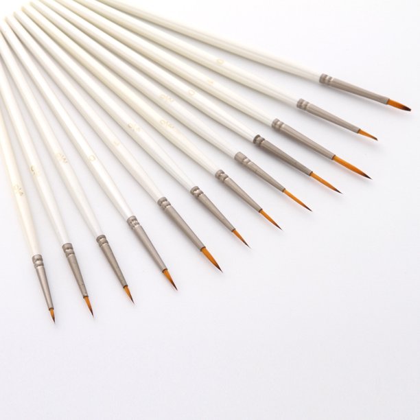 Paquete de 12 mini rotuladores de nailon con punta de goulet para pintar al óleo con acuarela, suministros para pintar con arte en uñas
