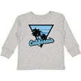 thumbnail image 3 of Inktastic California with Triangle and Palm Trees in Blue Boys or Girls Long Sleeve Toddler T-Shirt, 3 of 5