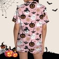 thumbnail image 5 of JIANLAI Women V Neck Nightwear All‑Over Print Notched Lapel Button‑Down Short‑Sleeve Top & Elastic Waist Shorts 2‑Piece Silky Sleep Loungewear S‑XXL, 5 of 5