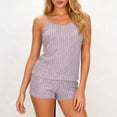 thumbnail image 2 of CHUMUD Two Piece Sets for Women Summer Outfits Lounge Sets Sleeveless Spaghetti Strap Cami V Neck Ribbed Tank Tops Shorts Casual, 2 of 7