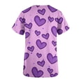 thumbnail image 4 of Edvintorg Women's Scrub Top Clearance Fashion Short Sleeve V-Neck Tops Working Uniform Happy Valentine's Day Printing Blouse Tops With Pocket, 4 of 5