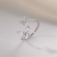 thumbnail image 4 of CILENON Gold Rings for Women Butterfly Ring Women's Tail Ring Small And Luxury Design Light Luxury Index Finger Ring Plain Ring Open Ring Rings for Women Gold Plated Rings for Women (Silver,One Size), 4 of 6