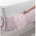 thumbnail image 2 of Pastel Bed Skirt, Pattern of Repeating Baby Elephants Smiling with Mini Hearts, Elastic Bedskirt Dust Ruffle Wrap Around for Bedding Decor, 4 Sizes, Rose Baby Pink, by Ambesonne, 2 of 2