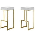 thumbnail image 1 of Tabouret de Bar Moderne en Velours Sans Dossier Dorrington, Blanc/or (Ensemble de 2), 1 of 2