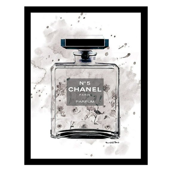 Fashion Glam Perfume Bottle Splash - Framed Print