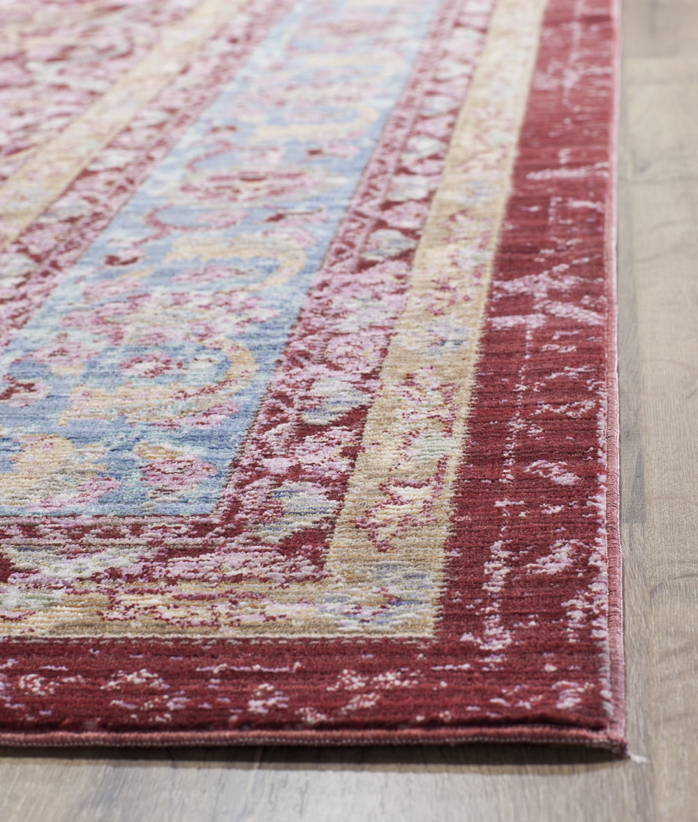 Rugs America Asteria Collection Cherry Red AI600A Transitional Oriental Area Rug 8' x 10'