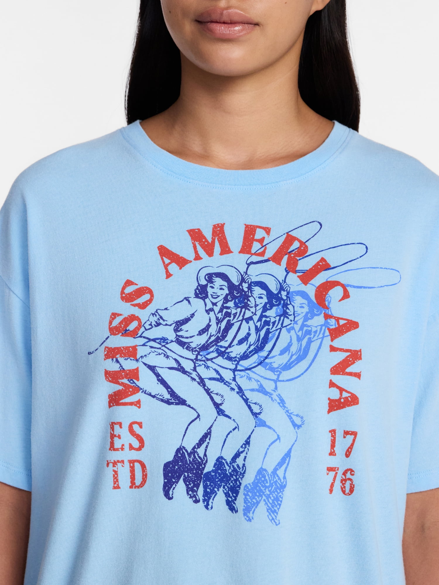 Miss Americana Women's Graphic Cotton Tee with Short Sleeves from Way to Celebrate, Sizes XXS-XXL
