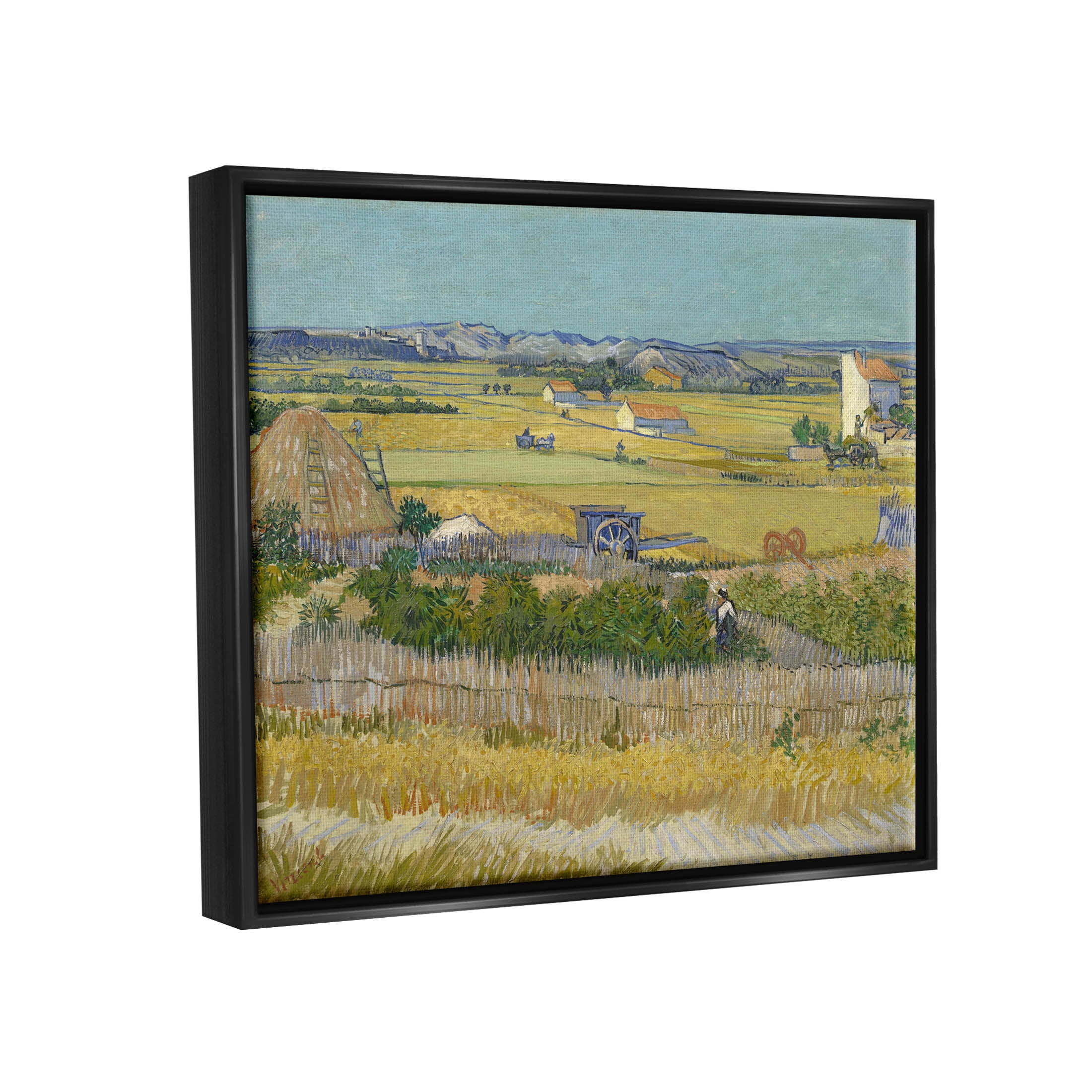 The Harvest Van Gogh Farmland Landscape Landscape Painting Jet Black Framed Art Print Wall Art