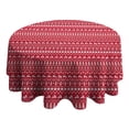 thumbnail image 4 of Red Christmas Pattern Round Tablecloth 60"x60",Wrinkle Wipeable Table Cloth for Kitchen Dining Room Picnic Patio Party, 4 of 6