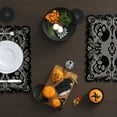 thumbnail image 4 of Halloween Placemat Set of 4, Gothic Black Lace Placemats, Exquisite Embroidery Spider Web Skulls Table Mat for Halloween Festival Party Home Dining Table Decor, 4 of 5