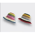 thumbnail image 2 of SikaFu Rainbow Straw Hat Women's Summer Outage Sunscreen Beach Fisherman's Hat Straw Weaving Stripe Covering Basin Hat, 2 of 9