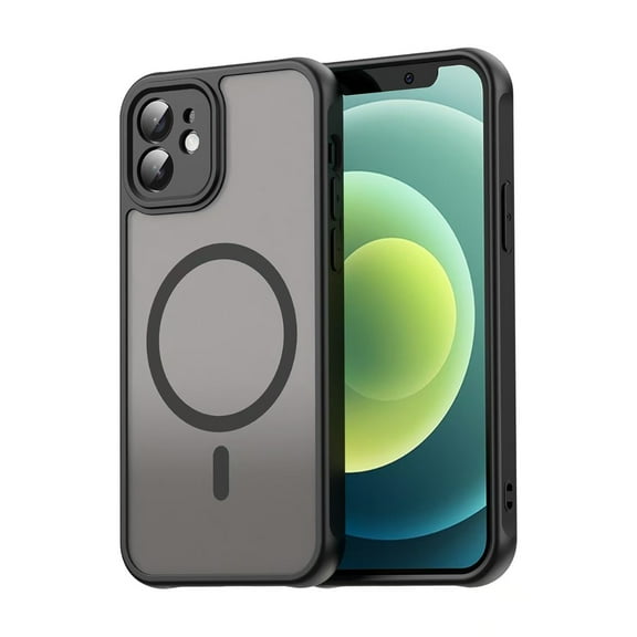 Mantto for iPhone 16 Case [Compatible with MagSafe] [Military-Grade Drop Protection] [Anti-Fingerprint] [Anti-Scratch] Slim Silky-Soft Touch Translucent Matte Sleeve Case,Black
