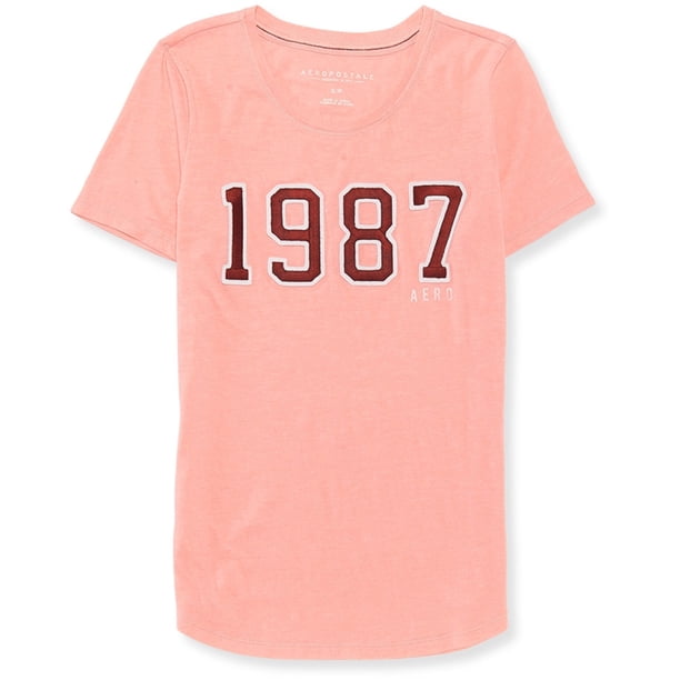 Camiseta adornada Aeropostale 1987 para mujer Rosa XS
