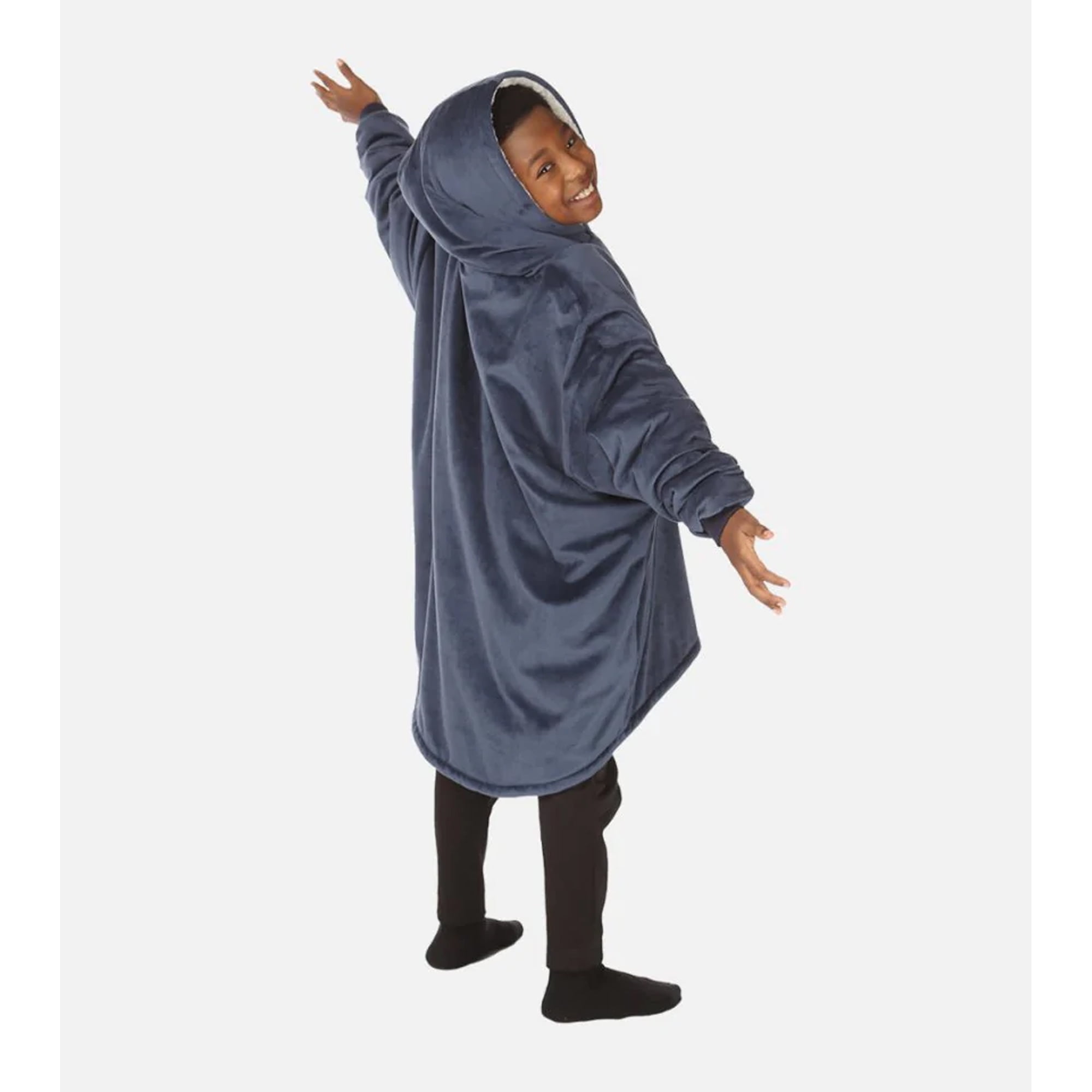 The Comfy Original Jr Oversized Microfiber Wearable Blanket for Kids Navy Walmart