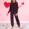 thumbnail image 1 of Conjuntos de blusa y camisa de manga larga con cuello redondo para niños y niñas de 5 a 14 años con estampado y bolsillo. Conjunto de top y pantalón de manga larga., 1 of 9